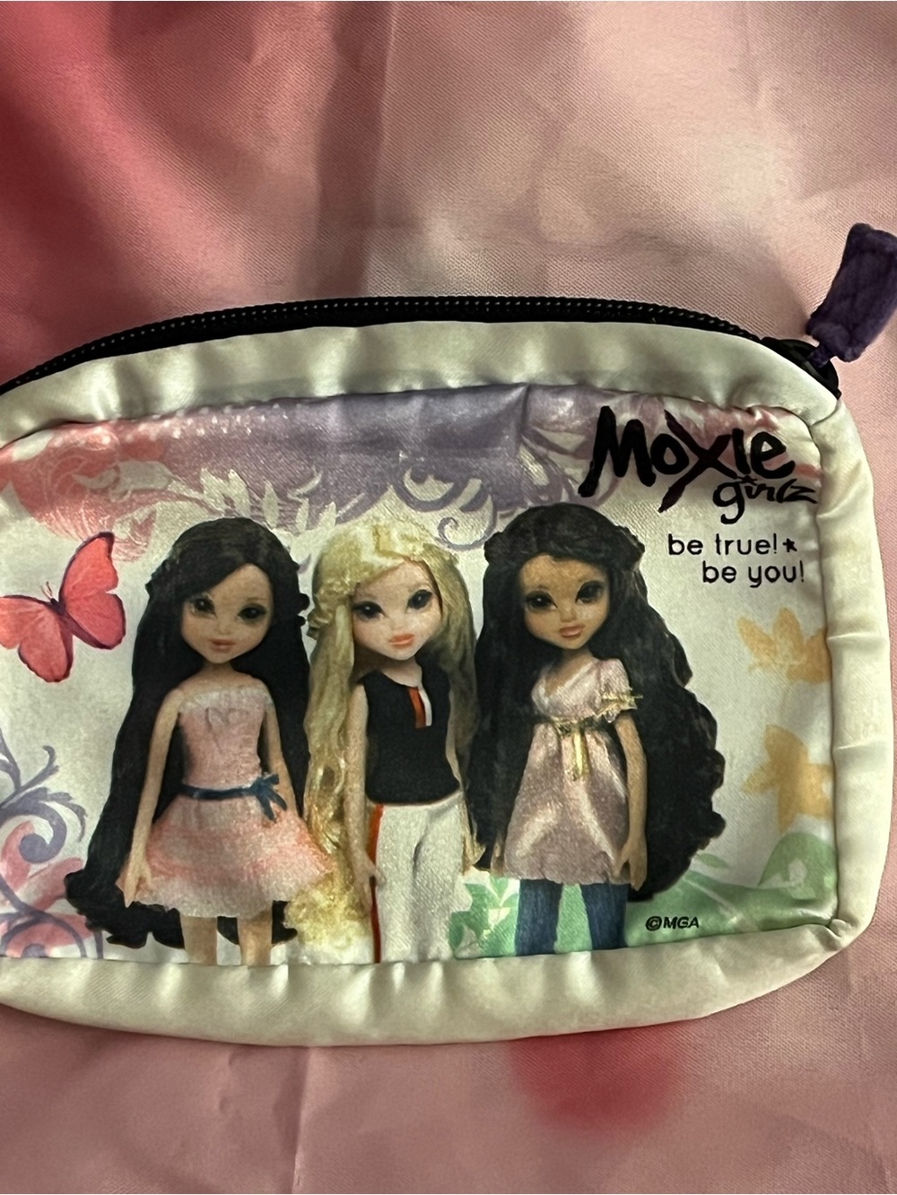 Moxie Girlz Cosmetic Pouch in Pastel Pink, Purple & White